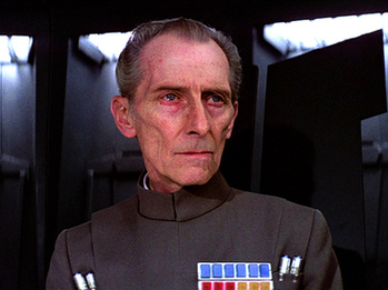Peter Cushing as Grand Moff Tarkin in Star Wars Episode IV: A New Hope | By Lucasfilm, Fair use Peter Cushing as Grand Moff Tarkin in Star Wars Episode IV: A New Hope | By Lucasfilm, Fair use
