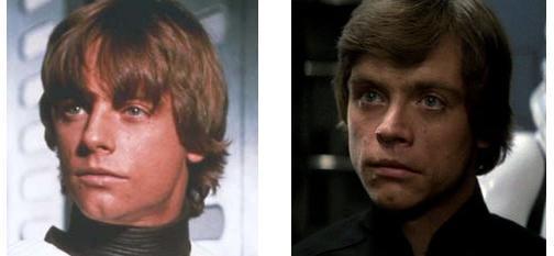 Montage avec deux photos de Mark Hamill, avant et après son accident Montage avec deux photos de Mark Hamill, avant et après son accident