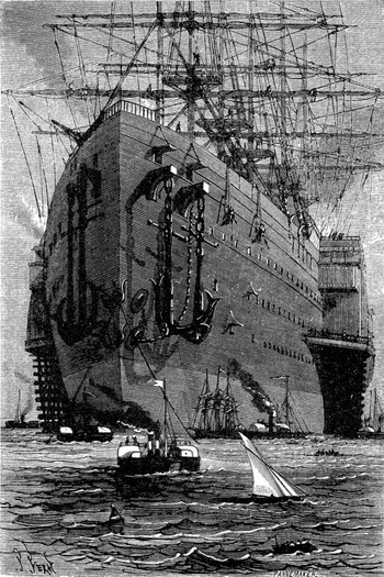 Le Great Eastern par Jules Férat | Par Jules Verne — http://jv.gilead.org.il/rpaul/Une%20ville%20flottante/, Domaine public, https://commons.wikimedia.org/w/index.php?curid=11595877 Le Great Eastern par Jules Férat | Par Jules Verne — http://jv.gilead.org.il/rpaul/Une%20ville%20flottante/, Domaine public, https://commons.wikimedia.org/w/index.php?curid=11595877