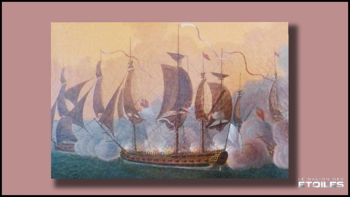 L’Hermione au combat naval de Louisbourg en 1781 | Par André Béthencourt — Travail personnel, CC BY-SA 3.0, https://commons.wikimedia.org/w/index.php?curid=29055301