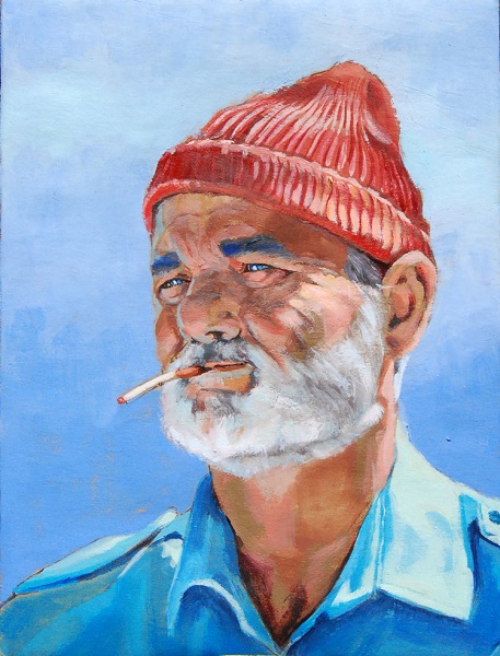 Peinture représentant Steve Zissou joué par Bill Murray | Par John Lester — Flickr: Zissou, CC BY 2.0, https://commons.wikimedia.org/w/index.php?curid=33457777