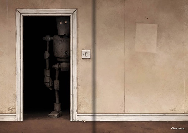 Observance, dessin double page | Transmissions no 1 | Illustration @ Matt Dixon Observance, dessin double page | Transmissions no 1 | Illustration @ Matt Dixon