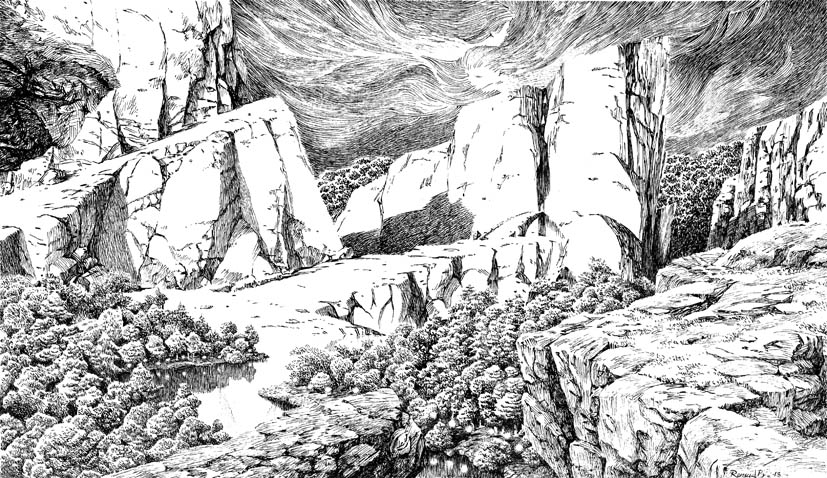 Dessin à la plume @ Renaud Bouet, pour illustrer la nouvelle Lady d'Arbanville Dessin à la plume @ Renaud Bouet, pour illustrer la nouvelle Lady d'Arbanville