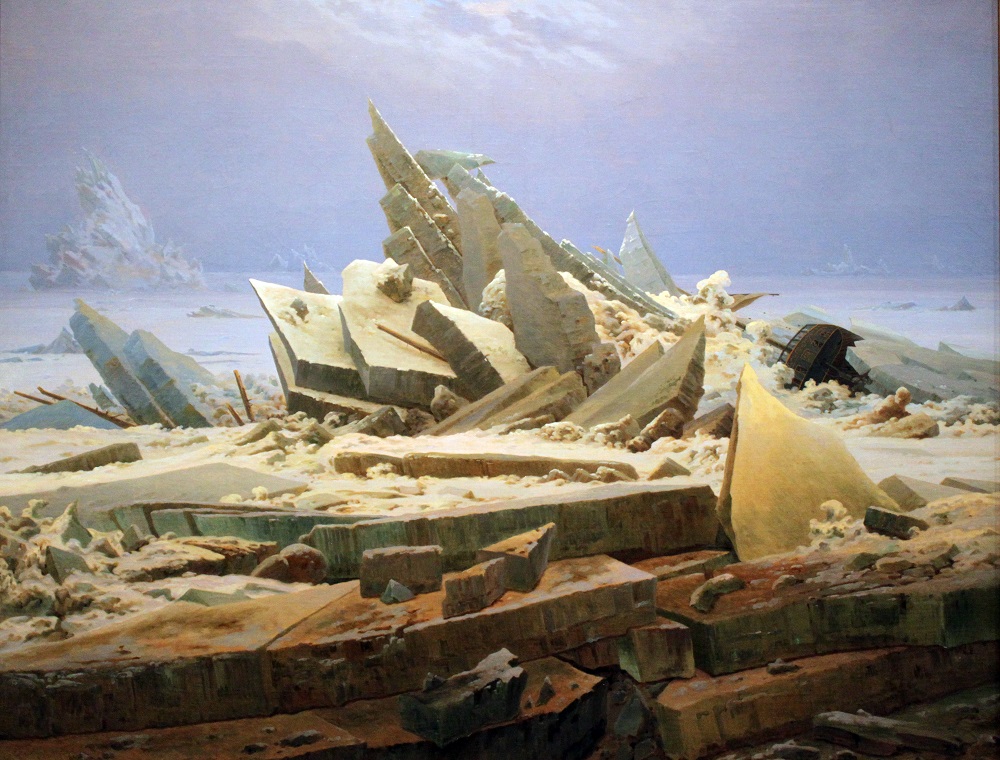 Copyright @ 1824 Caspar David Friedrich | Peinture de La Mer de Glace, Das Eismeer