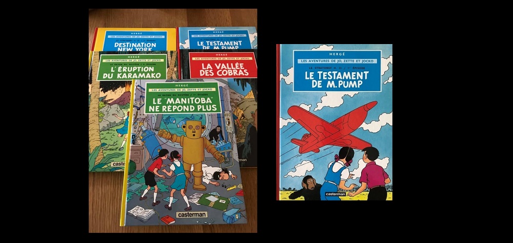 Les aventures de Jo, Zette et Jocko | Le testament de M. Pump @ 1951 Casterman | Illustration de couverture @ Hergé | Photos @ Koyolite Tseila, collection privée | 🛒 Acheter la BD