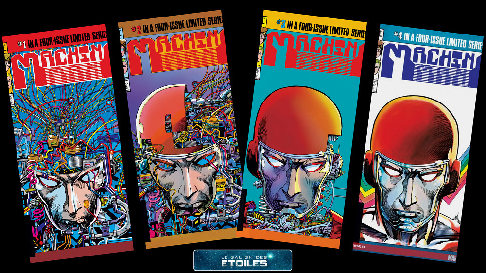 Machine Man, la série de 4 comics @ 1984-1985 Marvel | Source illustrations : https://www.marvel.com | Montage @ Le Galion des Etoiles Machine Man, la série de 4 comics @ 1984-1985 Marvel | Source illustrations : https://www.marvel.com | Montage @ Le Galion des Etoiles