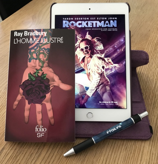 L'Homme illustré, réédition @ 2023 Folio SF | L'affiche du film Rocketman (2019) avec Taron Eggerton | Photo @ Koyolite Tseila