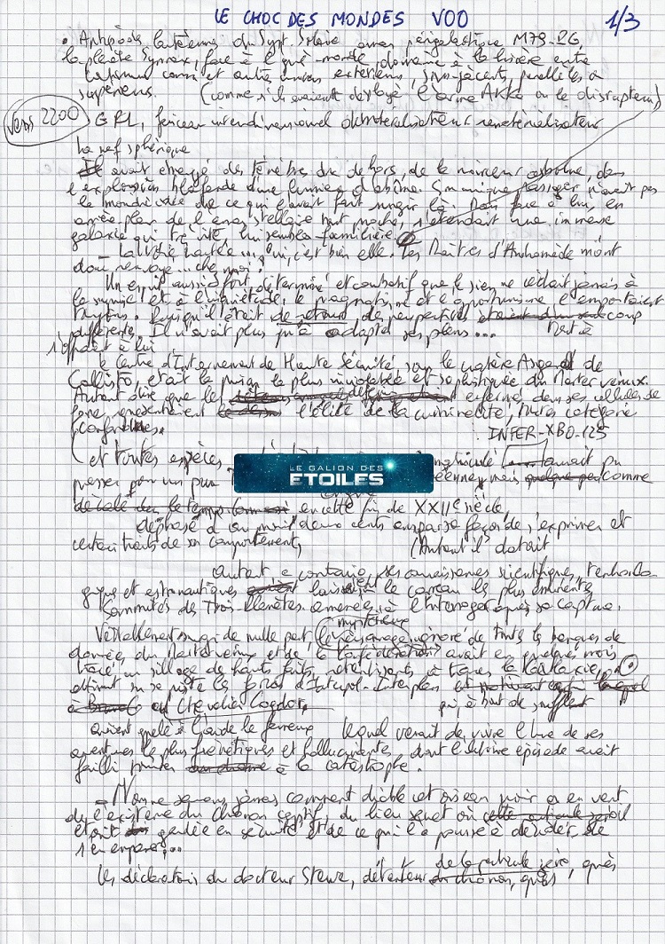 Le Choc des mondes | Version manuscrite 1/3 @ Jean-Michel Archaimbault