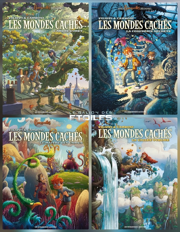Les mondes cachés, tomes 1 à 4 © Les Humanoïdes Associés © Filippi, Camboni | Montage © Le Galion des Etoiles