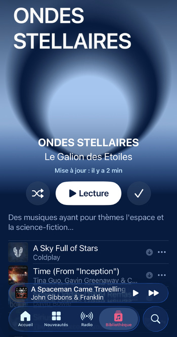 Aperçu de la playlist dans Apple Music Aperçu de la playlist dans Apple Music