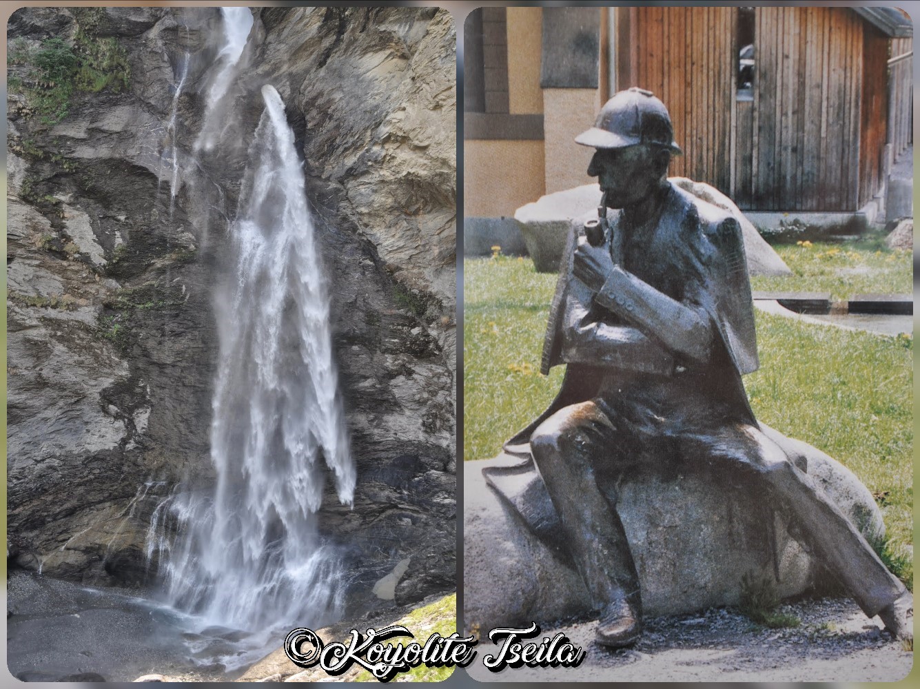 Les chutes du Reichenbach | La statue de Sherlock Holmes à Meiringen | Photos et montage @ 2012 Koyolite Tseila Les chutes du Reichenbach | La statue de Sherlock Holmes à Meiringen | Photos et montage @ 2012 Koyolite Tseila