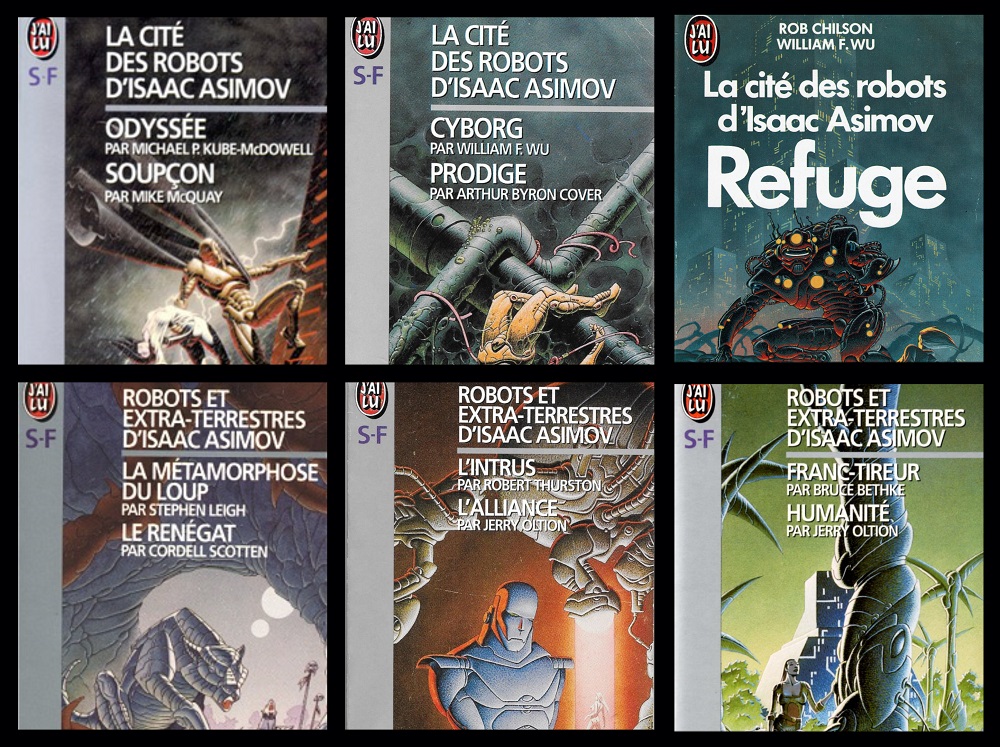 La Cité des Robots + Robots et Extra-Terrestres, rééditions @ J'ai Lu | Illustrations de couvertures @ Philippe Caza | Montage @ Le Galion des Etoiles