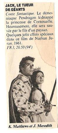 Photo @ Koyolite Tseila | Jack le Tueur de Géants, coupure d'article guide TV 18.01.1983, scan personnel