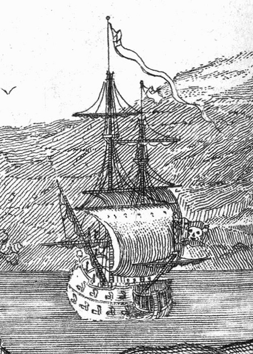 Le Queen Anne's Revenge | Par Joseph Nicholls — http://jcb.lunaimaging.com/luna/servlet/detail/JCB~1~1~1785~2720004:Captain-Teach-commonly-call-d-Black, Domaine public, https://commons.wikimedia.org/w/index.php?curid=11851641