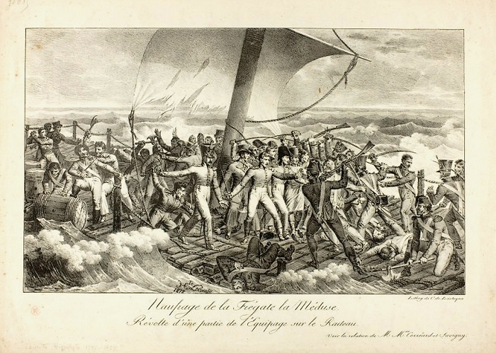 Le Naufrage de La Méduse, 1818, lithographie de Charles Philibert de Lasteyrie d'après une composition d'Hippolyte Lecomte | Par Charles Philibert de Lasteyrie — http://www.artic.edu/aic/collections/artwork/13558, Domaine public, https://commons.wikimedia.org/w/index.php?curid=48191673