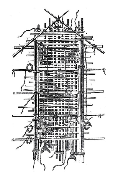 Plan du radeau de La Méduse, au moment de son abandon