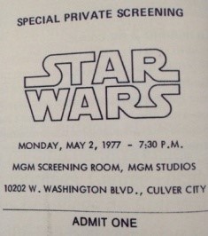 Un billet pour la projection privée de Star Wars aux studios MGM le 2 mai | Générations Star Wars, photo édition privée