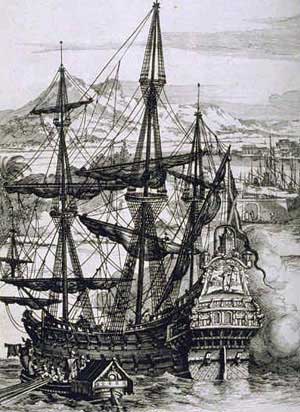 Gravure d'un galion espagnol, par Albrecht Dürer | Source : https://commons.wikimedia.org/wiki/File:Spanish_Galleon.jpg (domaine public)