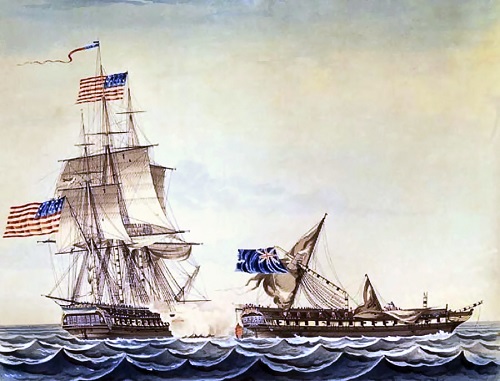 Combat contre le HMS Java | Par Montardier [French, active 1814-ca.1823] — [1], Domaine public, https://commons.wikimedia.org/w/index.php?curid=5037430