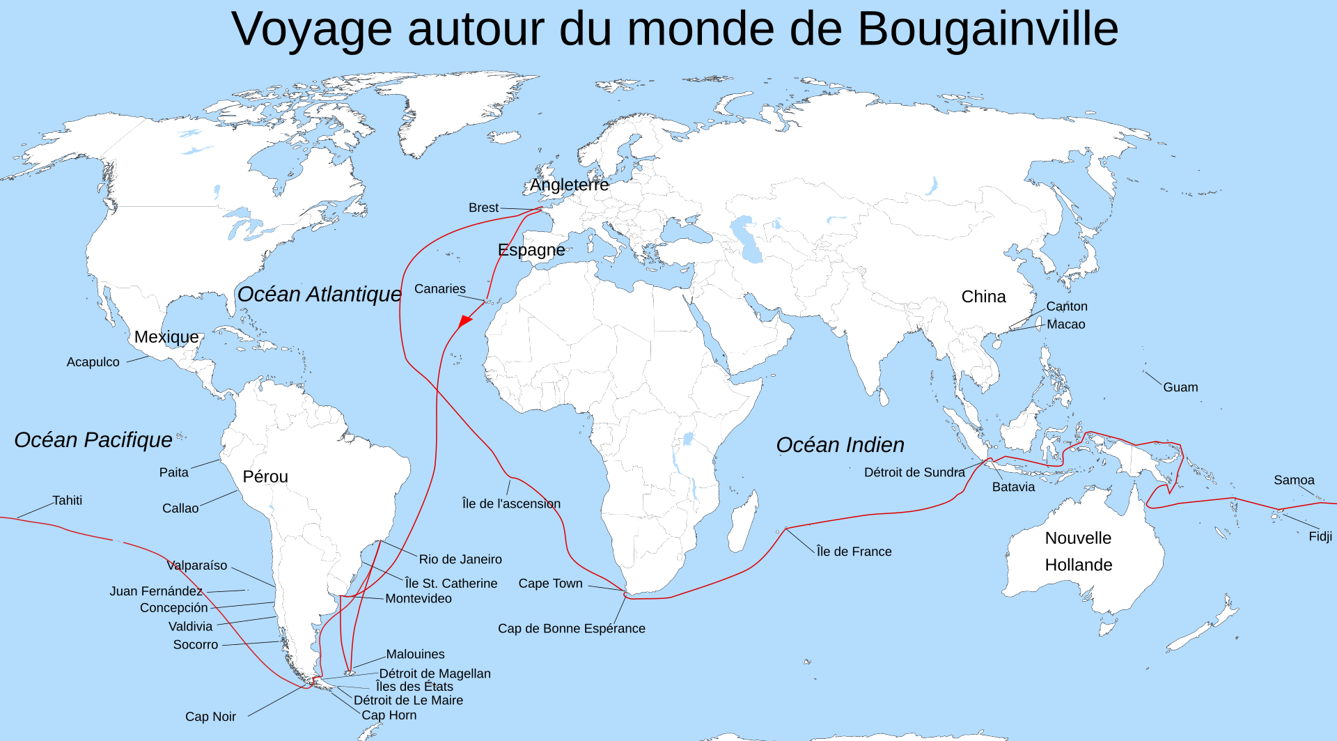 Voyage autour du monde de Bougainville © Par Jeffdelonge — Travail personnel, CC BY-SA 3.0, https://commons.wikimedia.org/w/index.php?curid=7550603