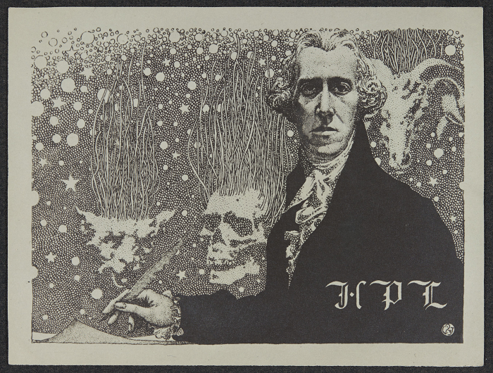Finlay's illustration of H. P. Lovecraft as an eighteenth-century gentleman, 1937 | By Virgil Finlay - https://repository.library.brown.edu/studio/item/bdr:943112/, Public Domain, https://commons.wikimedia.org/w/index.php?curid=107875592
