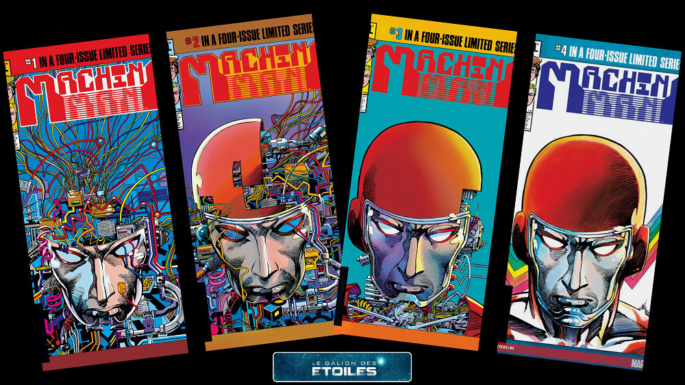 Machine Man, la série de 4 comics @ 1984-1985 Marvel | Source illustrations : https://www.marvel.com | Montage @ Le Galion des Etoiles Machine Man, la série de 4 comics @ 1984-1985 Marvel | Source illustrations : https://www.marvel.com | Montage @ Le Galion des Etoiles