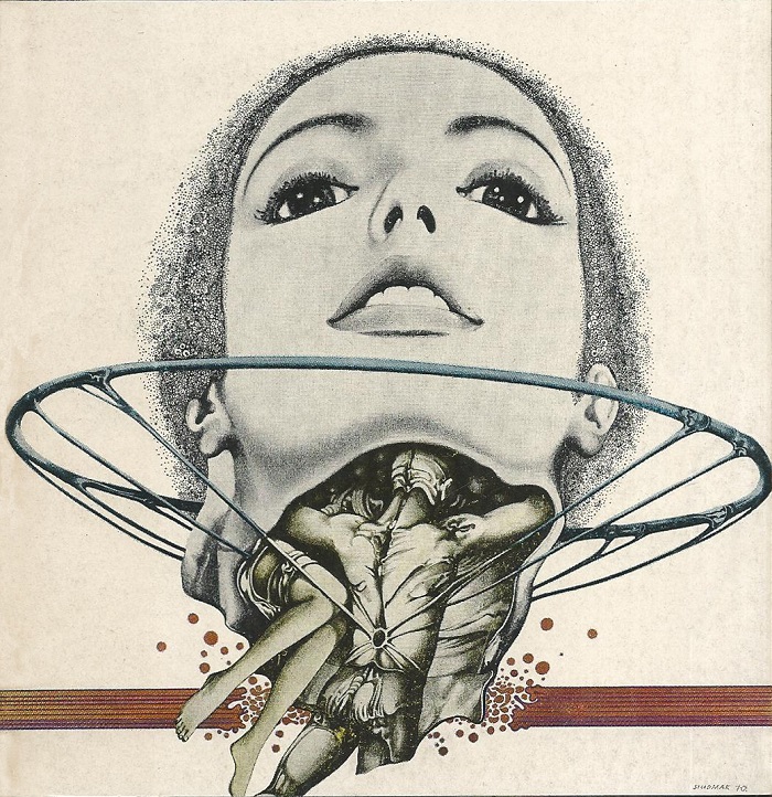 Illustration @ Wojtek Siudmak en couverture de la revue Galaxie no 82 (1971)
