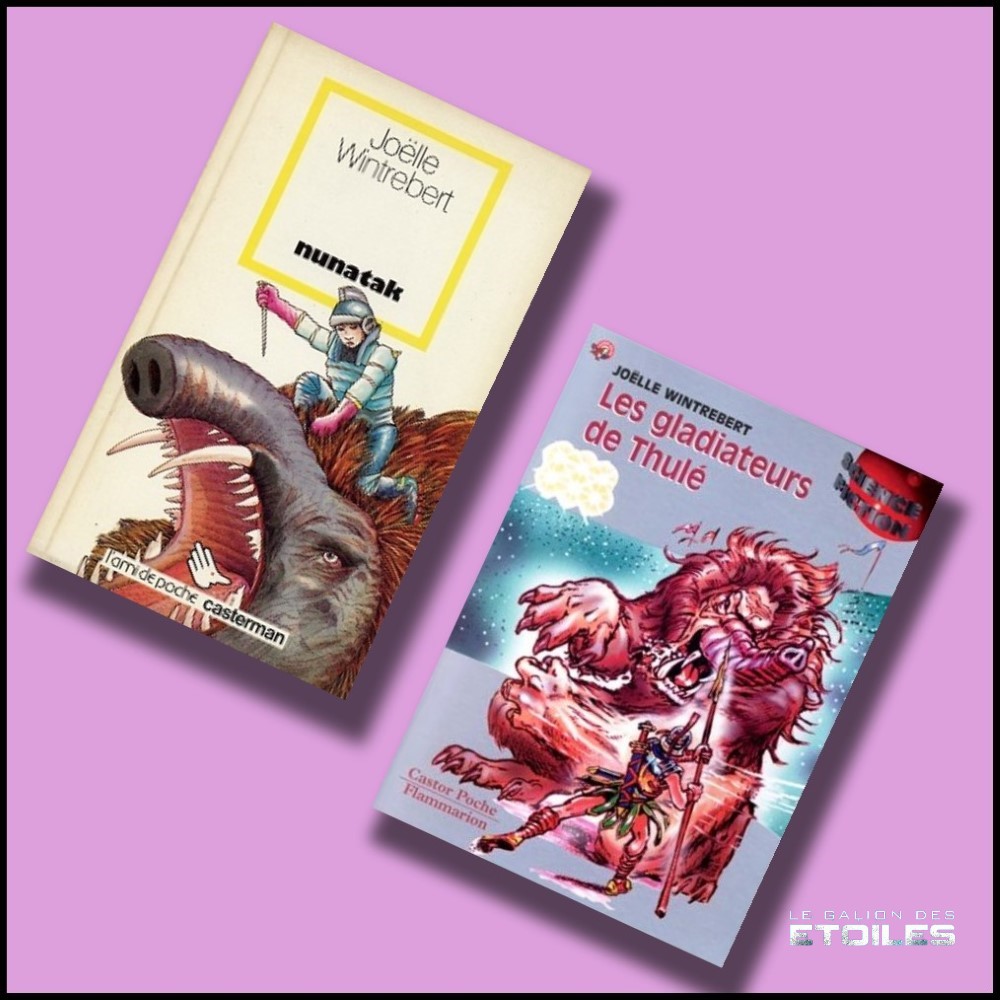 Nunatak @ 1983 Casterman, illustration de couverture @ Nestor Salas | Les Gliadateurs de Thulé, réédition @ 1998 Flammarion, illustration de couverture @ Léo Beker