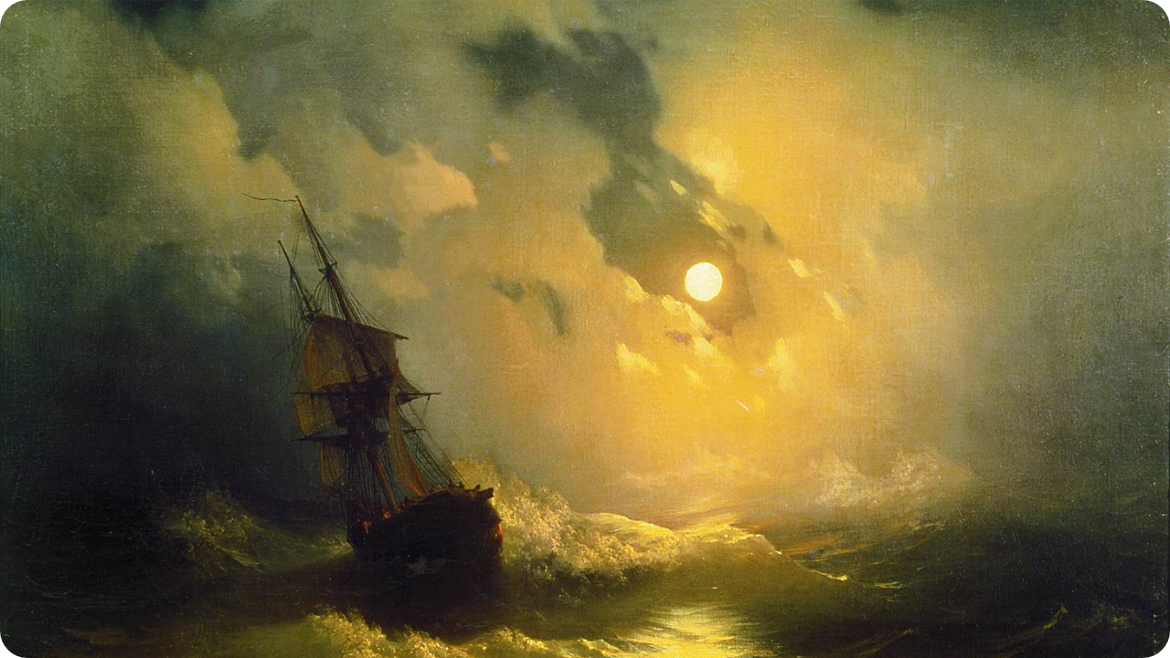 Stormy sea at night | Peinture © 1849 Ivan Konstantinovitch Aïvazovski