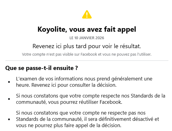 ⚡Mon compte Facebook a été définitivement désactivé | Koyolite Tseila | 2026