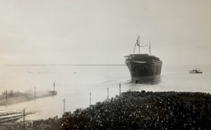 Octobre 1932, le Normandie est dans son élément | Illustration : Croisières et paquebots (merci !) https://croisieresetpaquebots.com/