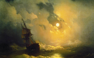 Stormy sea at night | Peinture © 1849 Ivan Konstantinovitch Aïvazovski