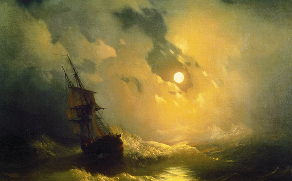 Stormy sea at night | Peinture © 1849 Ivan Konstantinovitch Aïvazovski