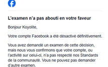 ⚡Mon compte Facebook "Koyolite Tseila : Le Galion des Etoiles" a été définitivement désactivé